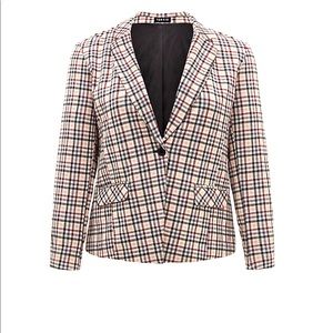 Torrid Light Taupe Plaid Knit Blazer 18/20 2X